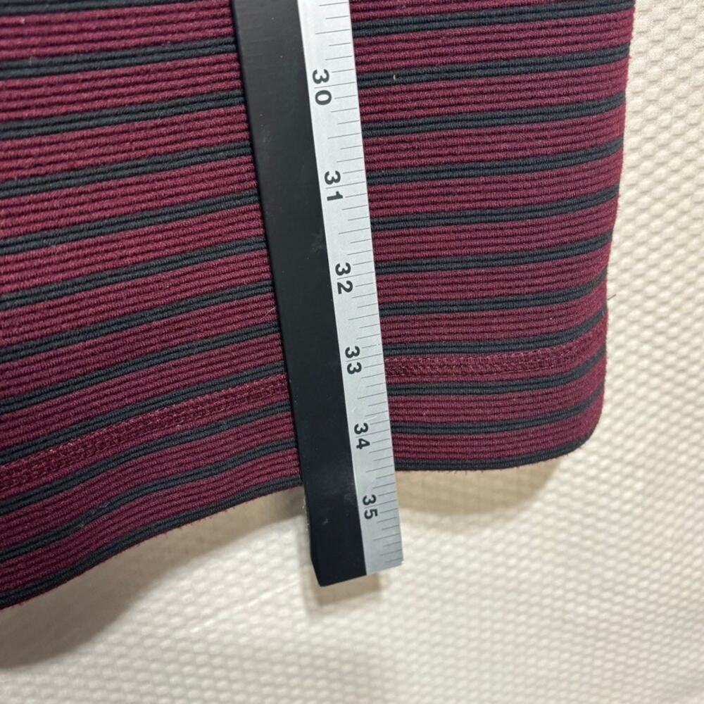 Lou & Grey Womens Burgundy Striped Knit Dress Short Sleeve Pockets S - Picture 9 of 10
